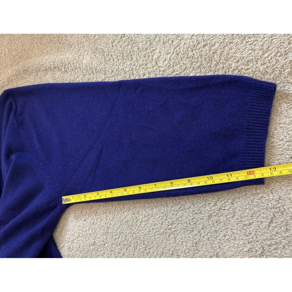 Neiman Marcus Cashmere Sweater Womens 2X Royal Blue V-Neck 3/4 Sleeve Pullover - Picture 8 of 13
